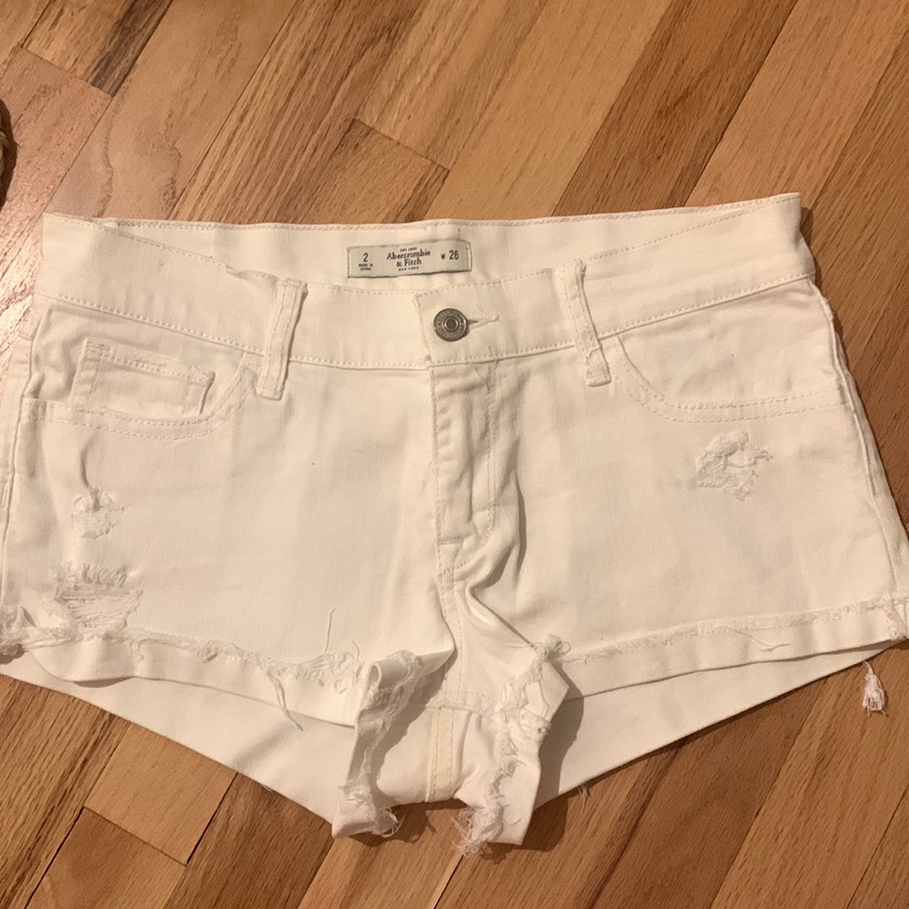 White Abercrombie jean shorts